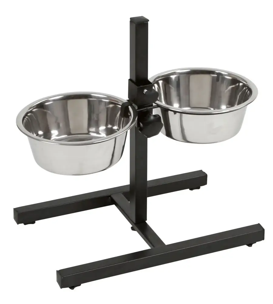 Metal dog stand with bowls